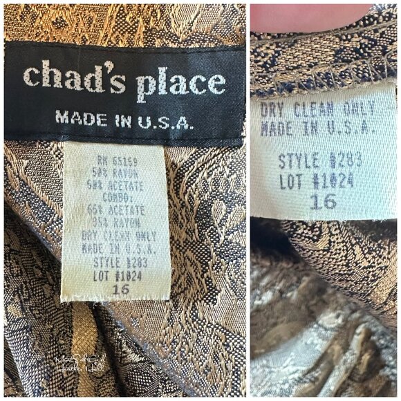 Vintage Chad's Place Button-Up Dress Suit w/ Belted Back Size 16 - Picture 9 of 9